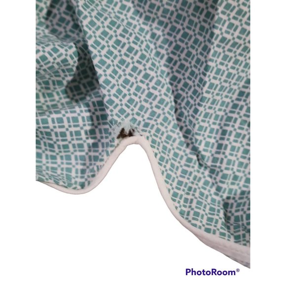 1930s 40s Flour Sack Bib Kitchen Apron Ruffled Collar Pocket Ties Green Vtg - Picture 4 of 7